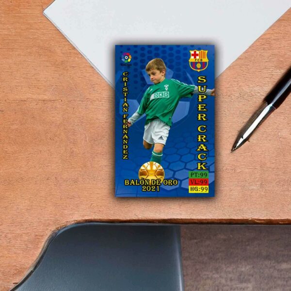 Cromo de fútbol personalizado en aluminio